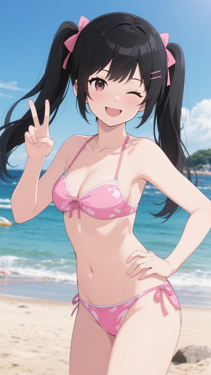 ツインテールとビキニの妹