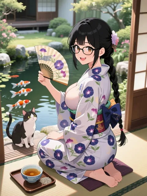 「穂蔵 灯子(ほのぐら とうこ)」と縁側と扇子
