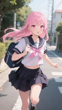 ピンク髪娘💕中学生❤️