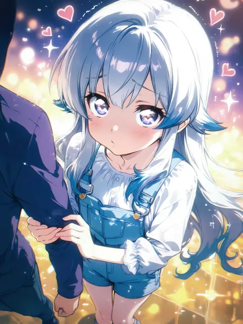 silver long hair、glossy shine - 甘え vs つよがり