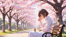 満開の桜を愛しむ — ｉさんのAIイラスト