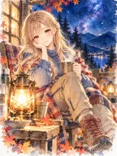 ランタンと陽子。