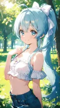 ショートパンツ水色ちゃん