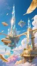 雲海を航行する天空の都市