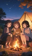 焚き火を囲んで