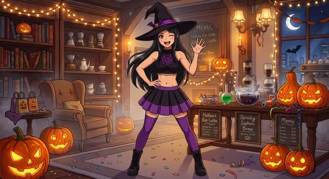 ハロウィンの日の喫茶店