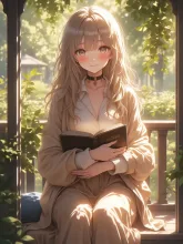 読書もいいですね — ミミ子さんのAIイラスト