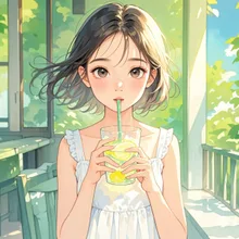 そのひとくちが、夏だった。 — 茶畑まつりさんのAIイラスト