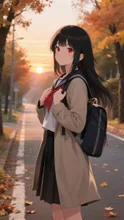 黒髪少女💕下校中🍁