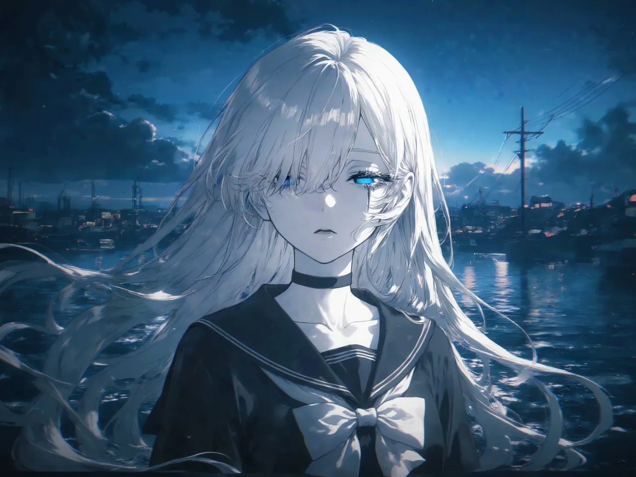 灰色が撫でる — アイさんのAIイラスト