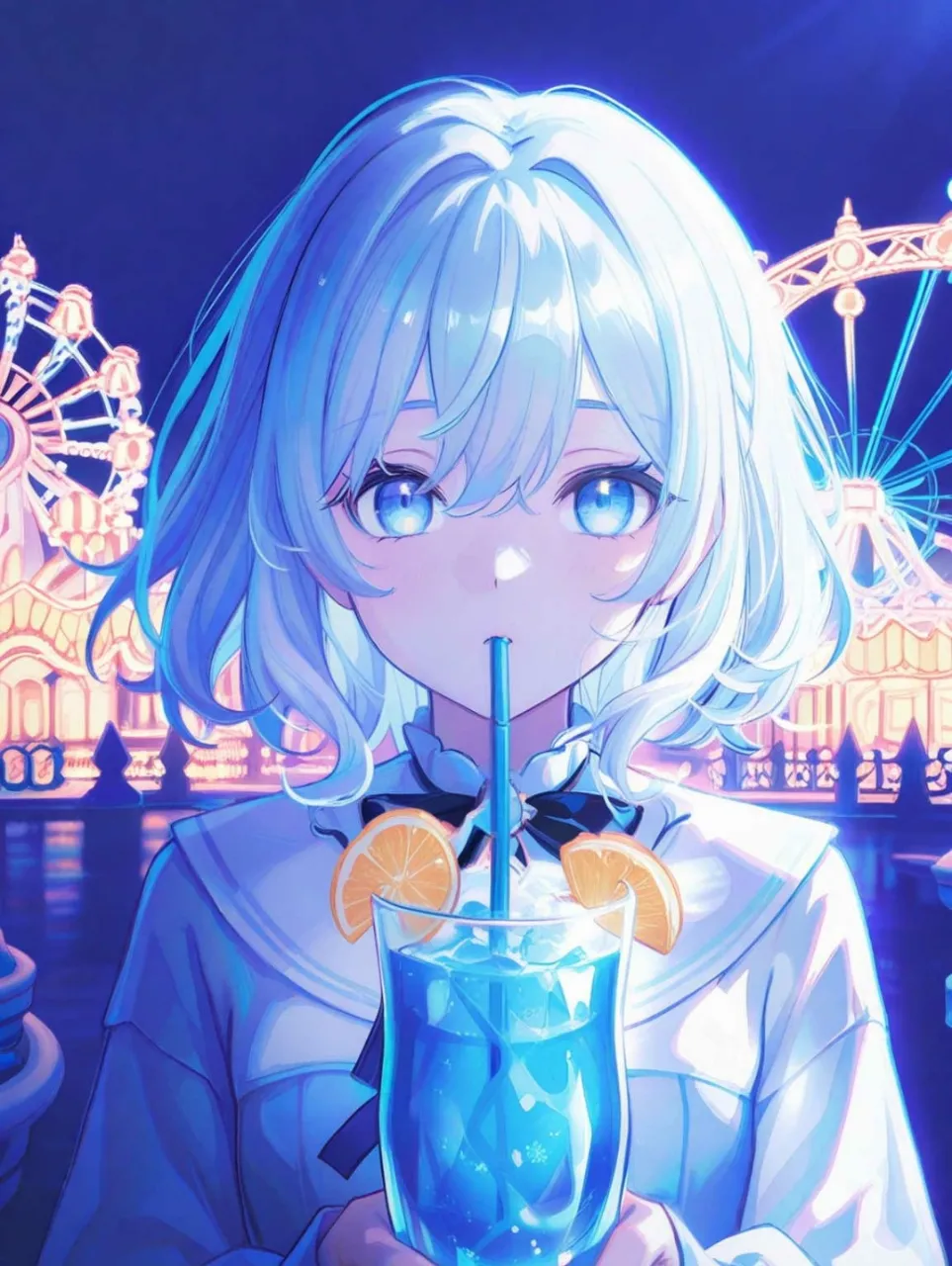 夜 — 青いイルカさんのAIイラスト