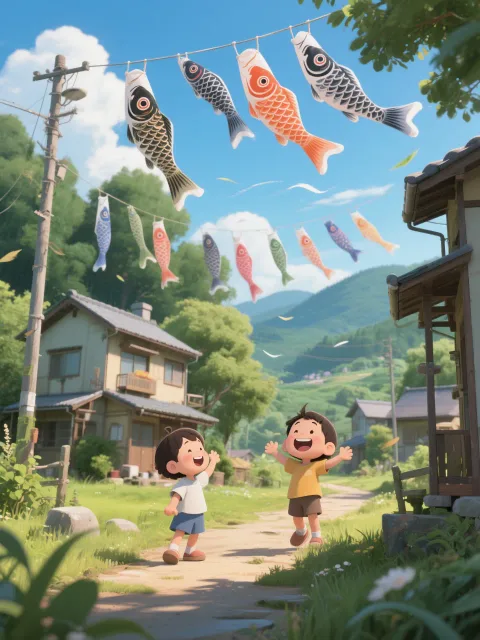 鯉のぼりの多い町