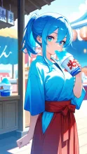 夕暮れのかき氷・巫女