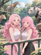動物園でかわいいふたり