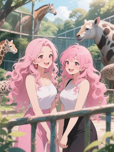 動物園でかわいいふたり