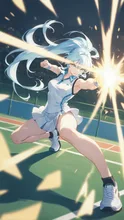 サーブを打っているようです