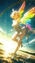 虹色の翼 — 虹色イラストのAIイラスト|SUPPART