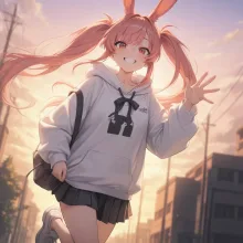 また明日ね！ — Rabbit_FootさんのAIイラスト