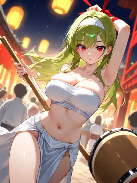 太鼓を装備した女冒険者