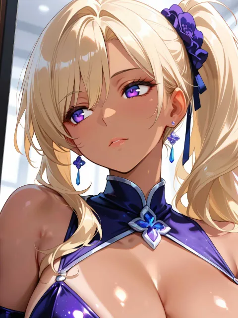 きらびやかな衣装の華やかで色っぽい女曲芸師の成年女性