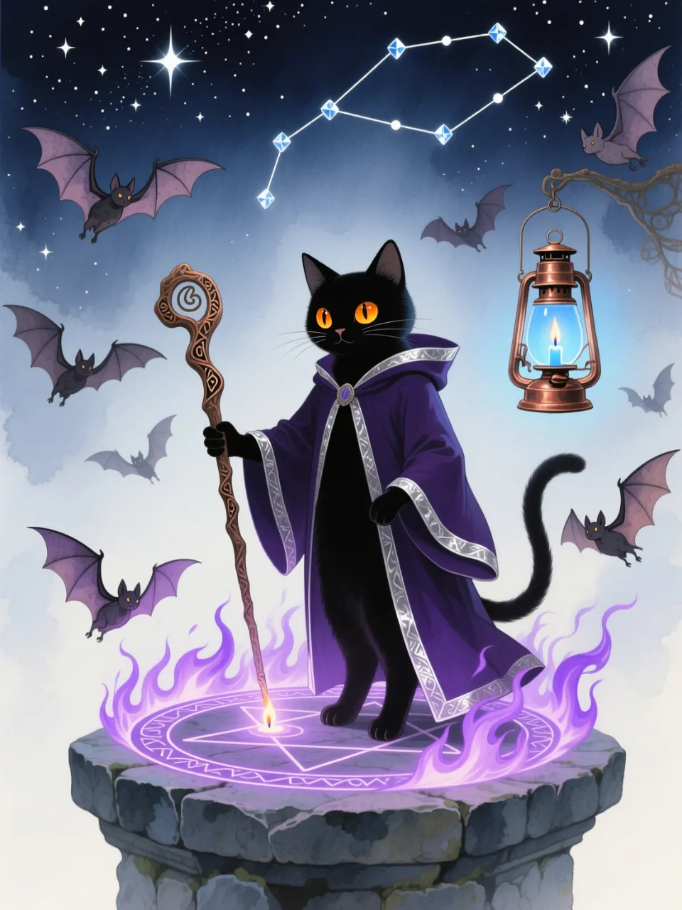 黒魔術を絶対に成功させるニャ — コハクさんのAIイラスト