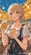 Beer garden poster girl