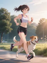 犬と朝の散歩·チャレンジ の投稿作品