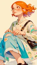 a stylish girl who arrange vintage clothes
