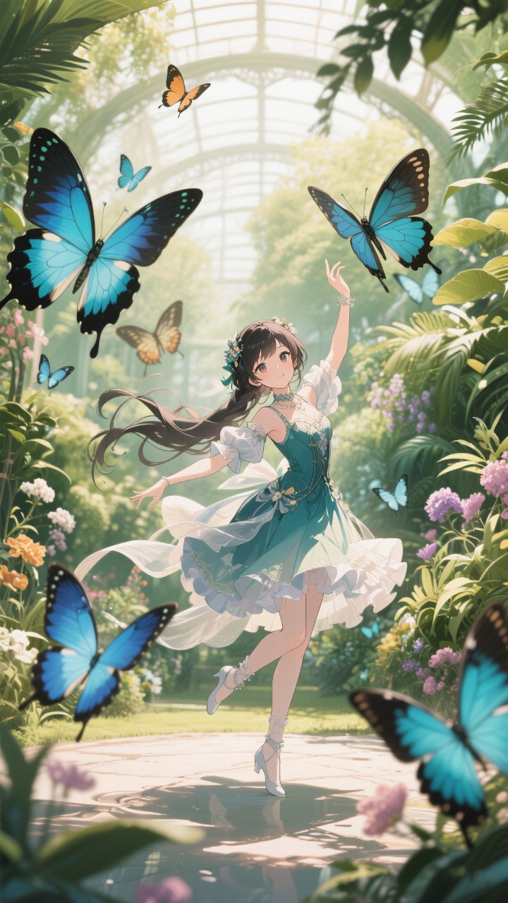 植物園と蝶々。