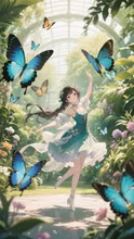 植物園と蝶々。