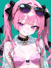 シースルーとピンクのブラ