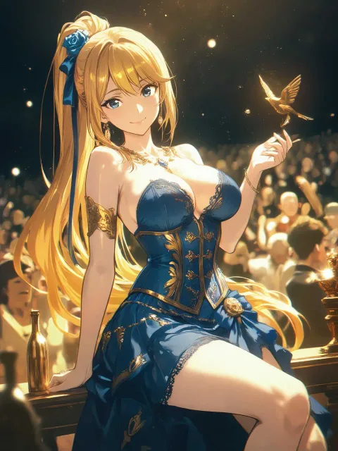 A long ponytail of lustrous - ビスチェ