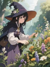 薬草を摘む魔女