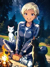 エリザベス・ローゼンクロイツ・安倍のキャンプファイヤー — ジャージイラストのAIイラスト｜SUPPART