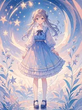 Girl starry sky