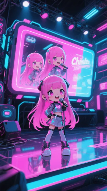 未来のピンク髪娘💕アイドルになっちゃったよ❤️