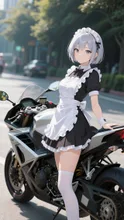 メイドさんとのツーリング — たんこぶさんのAIイラスト