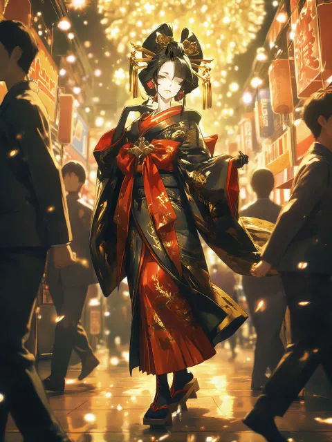 oiran procession - 夏祭りの花魁道中