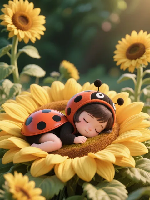 てんとう虫の女の子