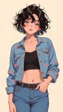 天然パーマのモデル。