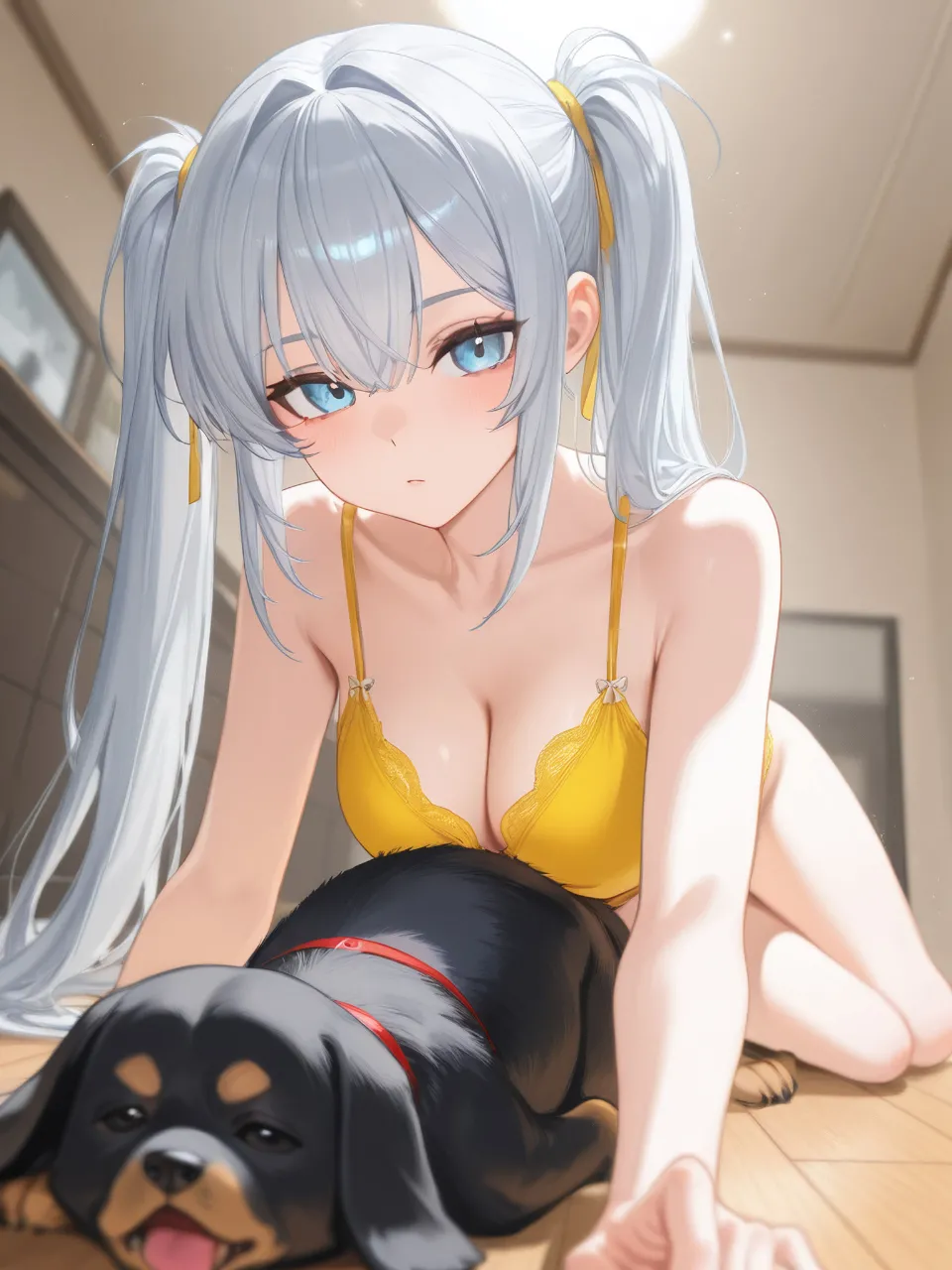 ワンチャン🐶と暮らす女の子 — ミャアさんのAIイラスト