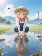 田植えの陽子。
