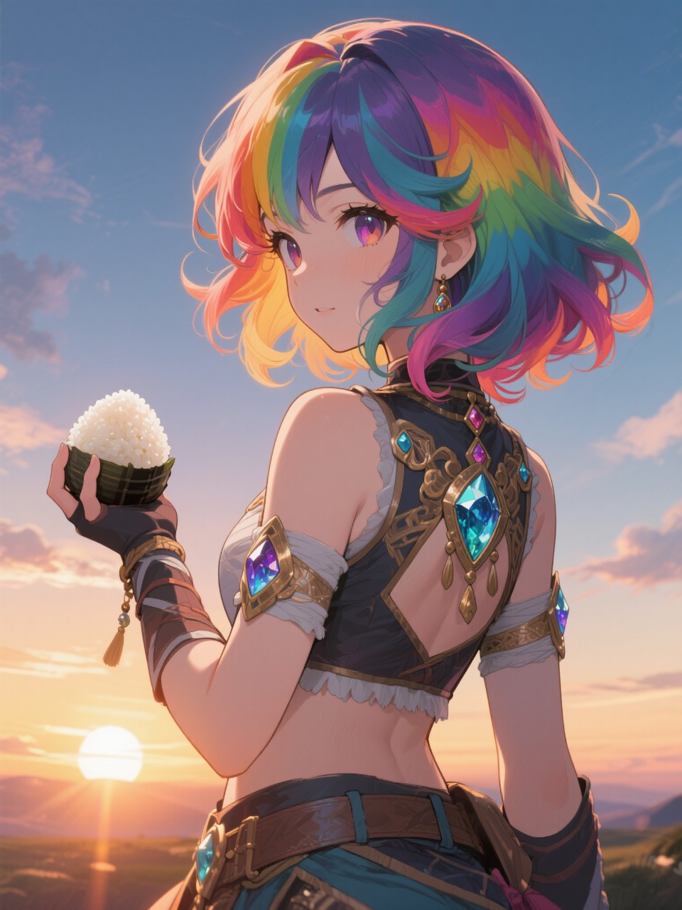 朝ご飯はおにぎり! — オグモソさんのAIイラスト