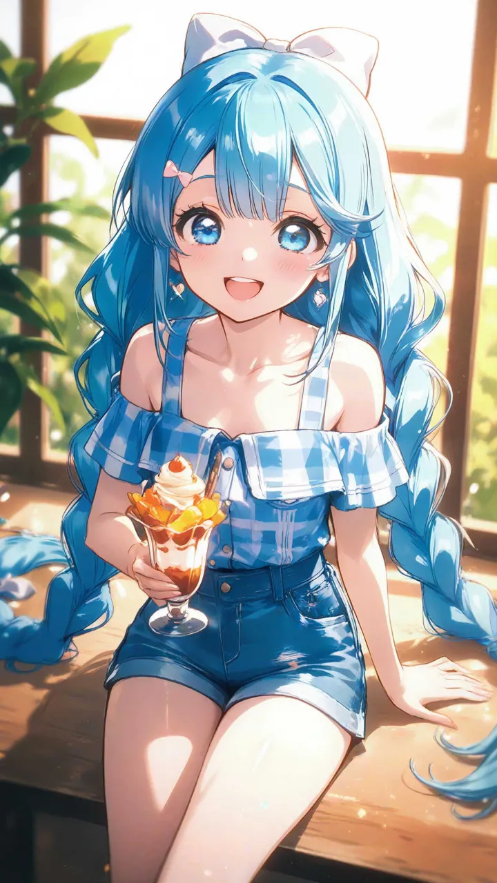 三つ編み水色ちゃん