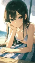 日焼け止め塗ってくれる？ — 日焼けイラストのAIイラスト｜SUPPART