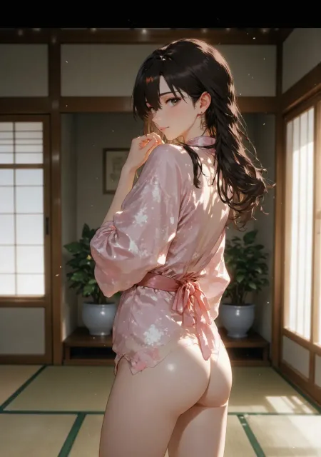 和服フェチには、やっぱり和室がいいな