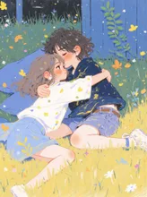 抱き合う2人 — コロンさんのAIイラスト