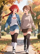 双子と三つ編みvsポニーテール？！