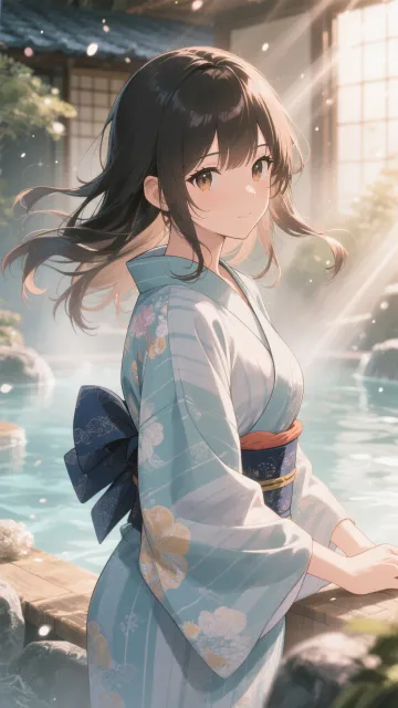 温泉旅館の朝