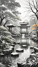 四季折々の日本庭園（初秋） — 小鳥遊優斗さんのAIイラスト